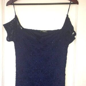 Beautiful shiny dark blue dress
